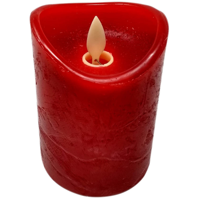 vela vermelha decorativa com chama artificial