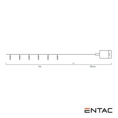 Extensão elétrica com seis tomadas e marcações de comprimento