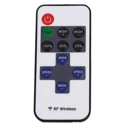 Comando remoto RF Wireless branco com botões coloridos