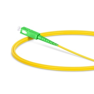 Cabo de fibra ótica amarelo com conector verde