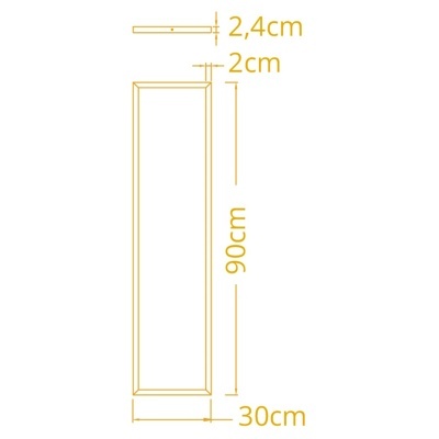 Desenho técnico de peça retangular com medidas em centímetros