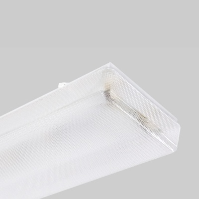 Plafoniera rectangular branca texturizada em plástico para teto