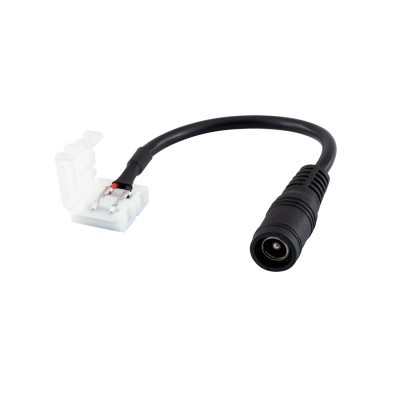 Cabo adaptador preto com conector branco em fundo branco