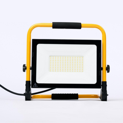 Refletor LED portátil preto e amarelo com suporte acolchoado