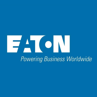 Logótipo EATON com texto Powering Business Worldwide