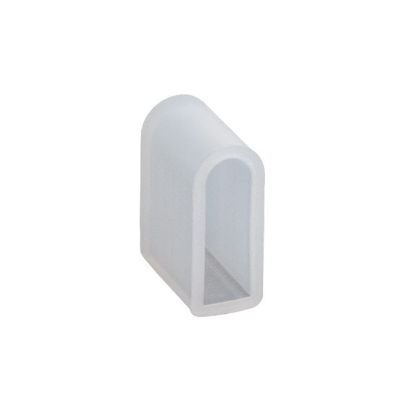 peça de silicone translúcida em formato de U