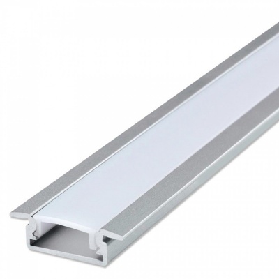 Perfil de alumínio com cobertura de plástico branco fosco para fitas LED