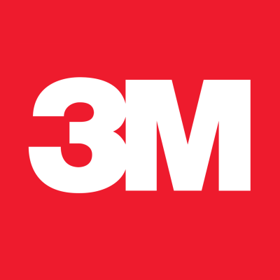 Logotipo 3M branco sobre fundo vermelho
