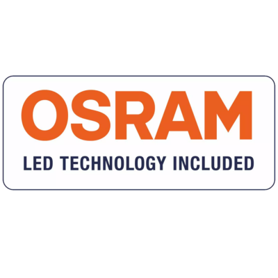 Etiqueta branca com texto OSRAM LED TECHNOLOGY INCLUDED