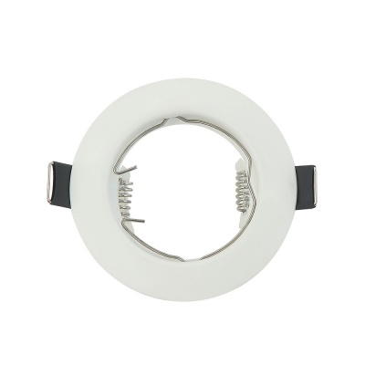 Luminária embutida redonda branca com armação metálica