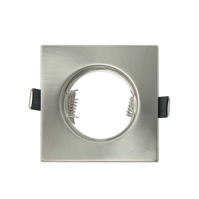 Soquete quadrado metálico prateado para luz embutida