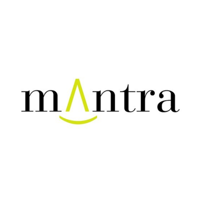 Logótipo da palavra mantra com design gráfico distinto