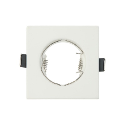Soquete de luz quadrado de embutir branco com suporte metálico