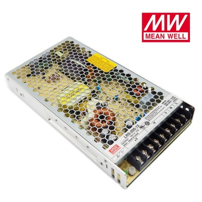 Fonte de alimentação eletrónica metálica Mean Well LRS-200-12