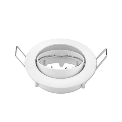 Refletor de teto redondo branco com suportes metálicos