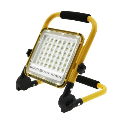 Luz de trabalho portátil LED amarela com alças em espuma preta