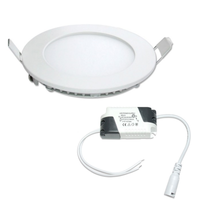 Luz LED redonda branca com driver eléctrico