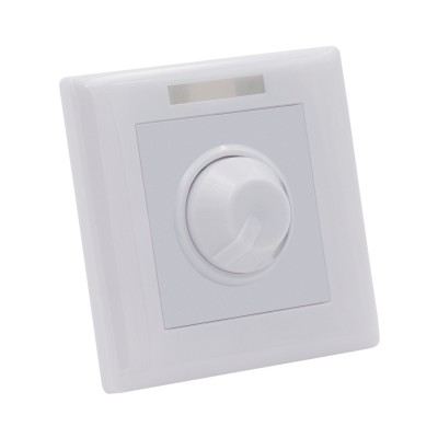 Interruptor dimmer branco de parede com botão rotativo