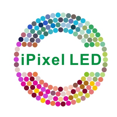 Logótipo iPixel LED com anel colorido de círculos