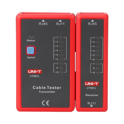 Testador de cabos UNI-T UT681L transmissor e receptor preto e vermelho