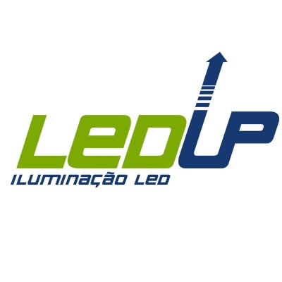Logótipo Led UP com texto 'ILUMINAÇÃO LED'