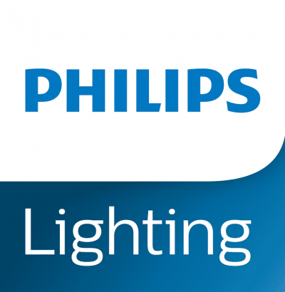 Logótipo da marca PHILIPS com a palavra 'Lighting'