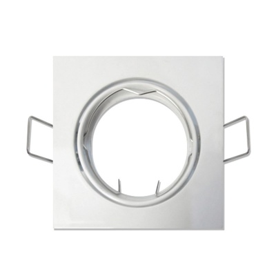 Suporte de luz embutida quadrado branco com mola