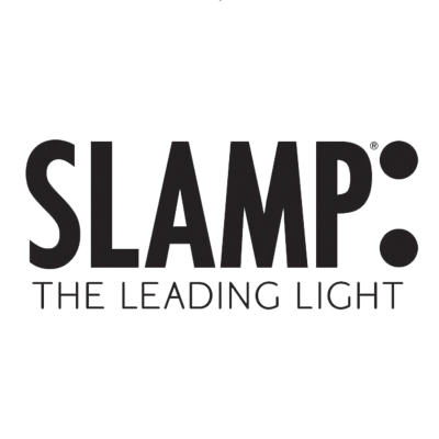 Logótipo SLAMP THE LEADING LIGHT em preto sobre fundo branco