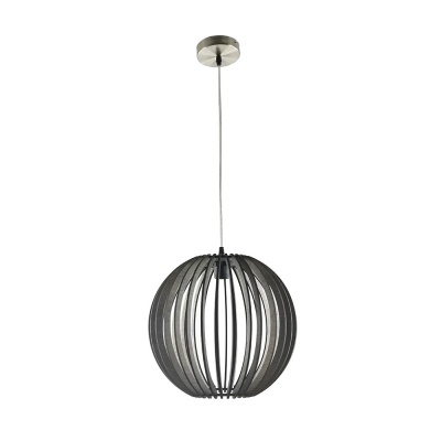 Candeeiro de suspensão esférico metálico preto