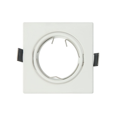 Suporte de luz embutida quadrado branco com mola de metal