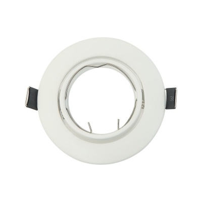 Refletor redondo branco para embutir com suporte metálico