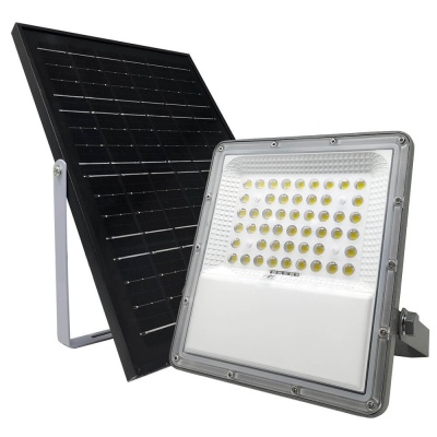Painel solar com farol LED quadrado