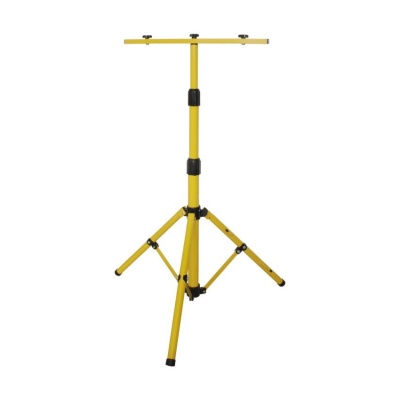 Suporte tripé amarelo metálico ajustável com base de três pernas