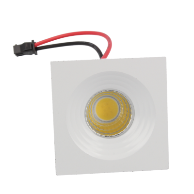Luz LED quadrada embutida com fio e conector