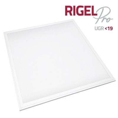 Painel LED quadrado branco com texto RIGEL Pro UGR < 19