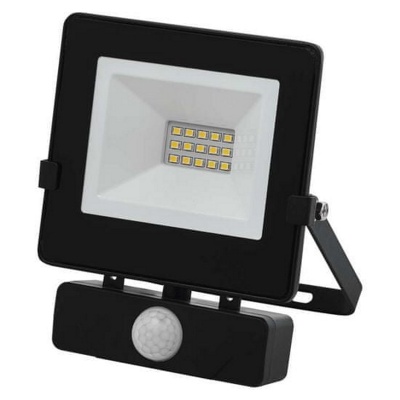 Projetor LED preto com sensor de movimento e 12 LEDs visíveis