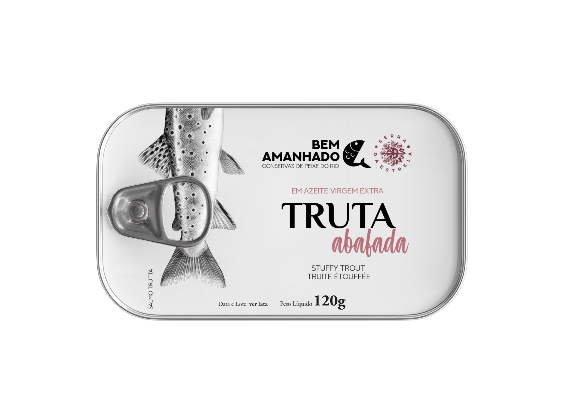 Truta abafada Lata de conservas de truta abafada em azeite virgem extra