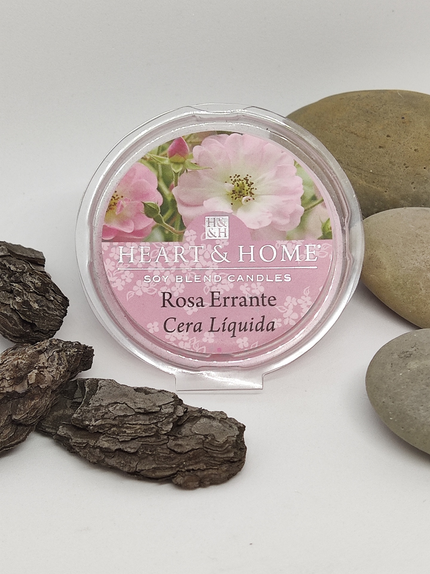 Cera líquida para velas Heart & Home Rosa Errante com flores e pedras