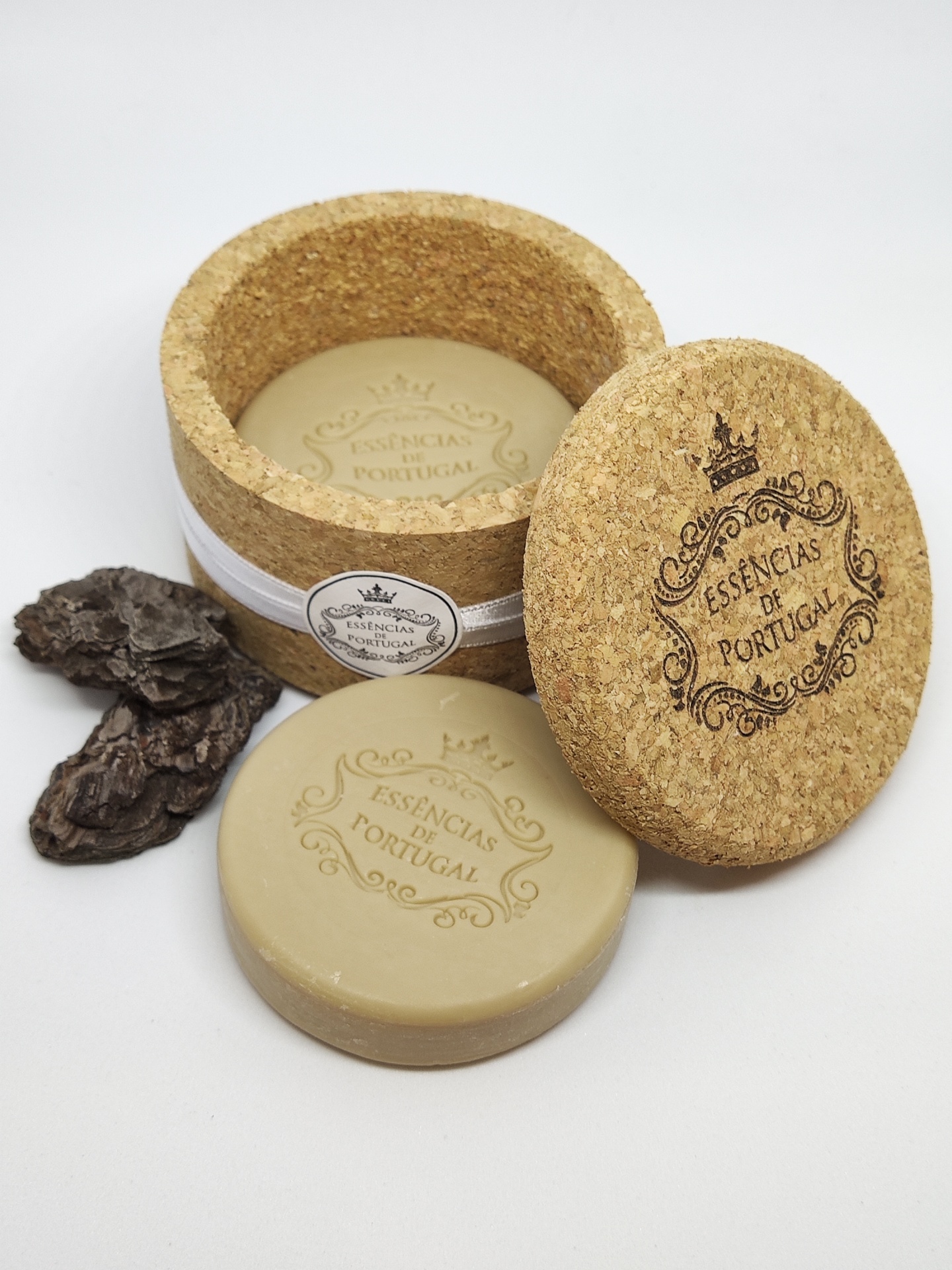 Caixa de cortiça com sabonete 