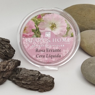 Cera líquida para velas Heart & Home Rosa Errante com flores e pedras