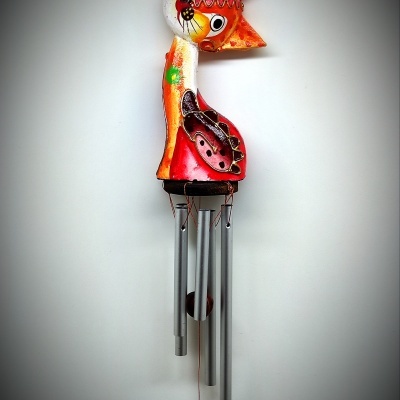 sino dos ventos decorativo em forma de gato colorido