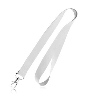 Cordão de pescoço branco com presilha metálica