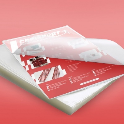 Folhas transparentes plásticas para proteção de documentos A4