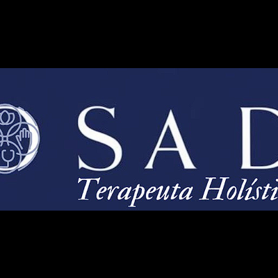 Logótipo com texto ROSADIAS Terapeuta Holística em azul e branco