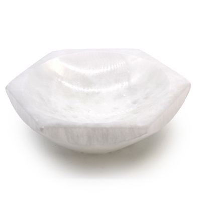 Prato branco hexagonal de mármore polido