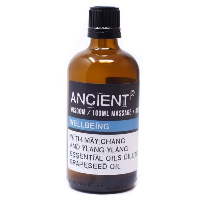 Frasco âmbar com óleo essencial Ancient Wisdom de 100 ml