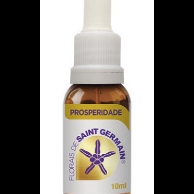 frasco de vidro castanho com conta-gotas branco e etiqueta das Flores de Saint Germain