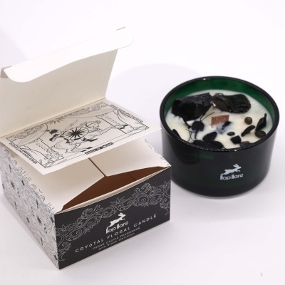 Vela aromática Crystal Floral Candle da Top Flare com pedras decorativas e caixa