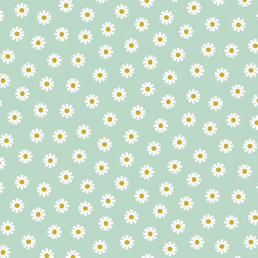 Papel de parede ou tecido com padrão de margaridas brancas em fundo azul claro