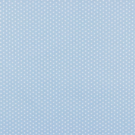 Tecido azul claro com pequenas estrelas brancas